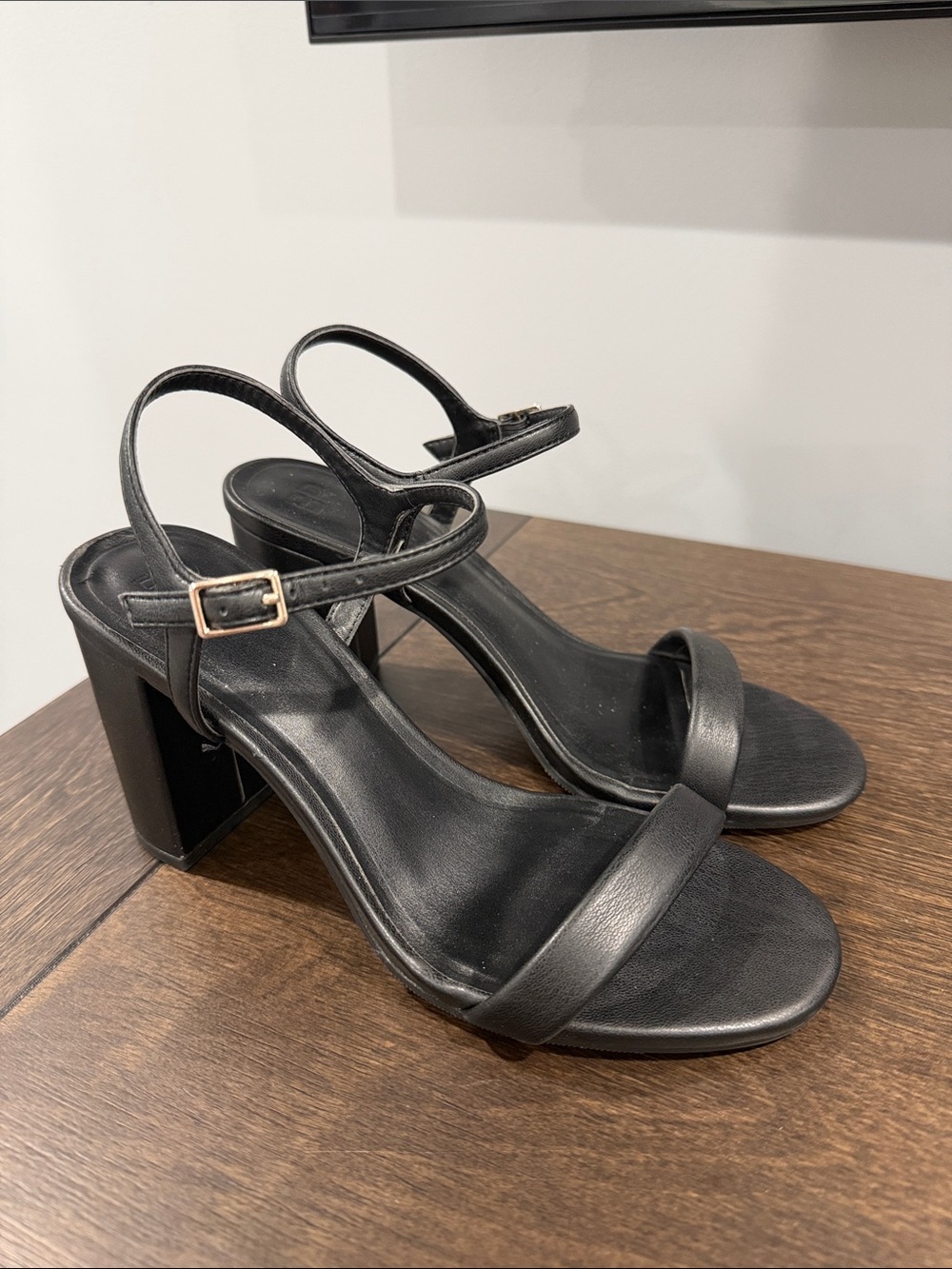 Nordstrom Black Minimalist Block Heel Sandals BP.